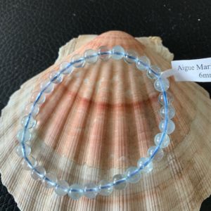 bracelet simple aigue marine 6 mm