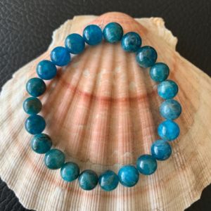 bracelet simple apatite bleue 8mm