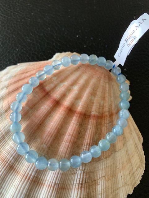 bracelet simple calcite bleue 6 mm