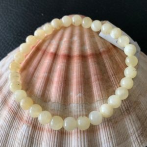 bracelet simple calcite jaune 6 mm