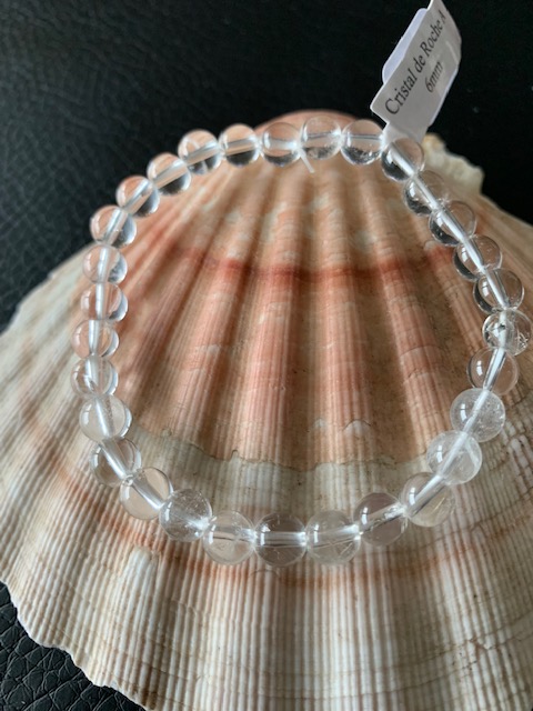 bracelet simple cristal de roche 6 mm