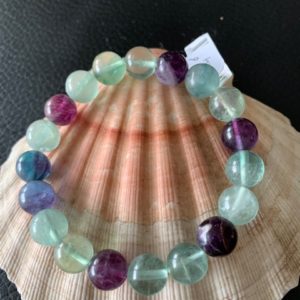 bracelet simple fluorite multicolore 10 mm