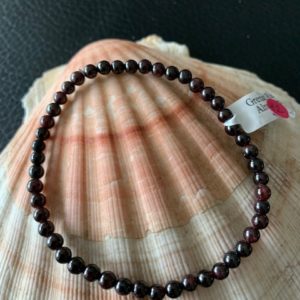 bracelet simple grenat 4 mm