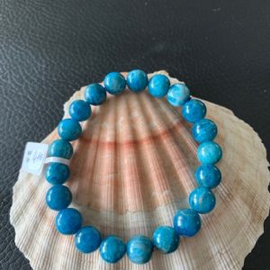 bracelet simple apatite bleue 10 mm