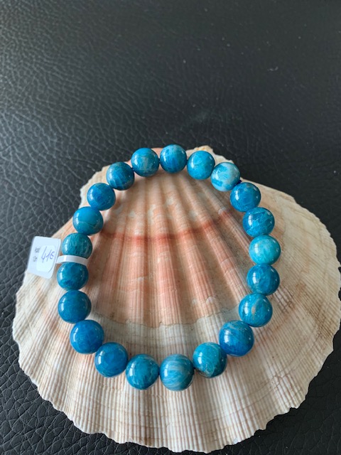 bracelet simple apatite bleue 10 mm