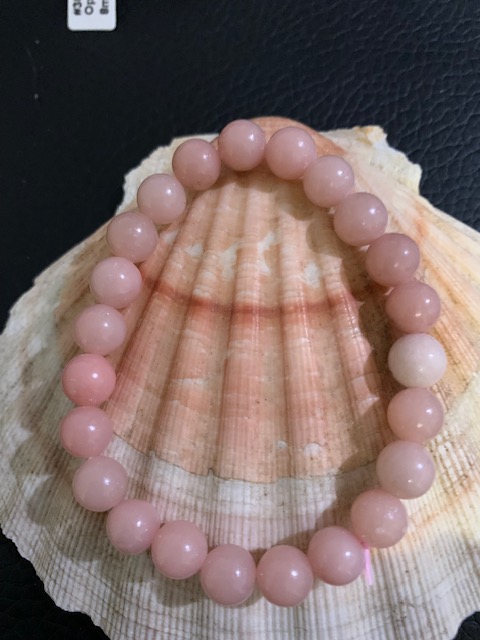 bracelet simple opale rose 8 mm