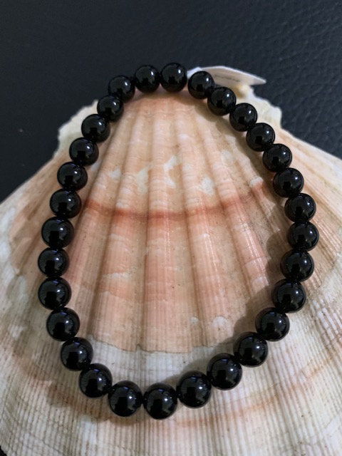 bracelet simple obsidienne noire 6 mm