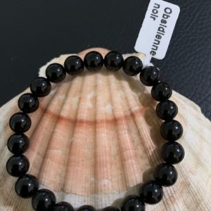 bracelet simple obsidienne noire 8 mm